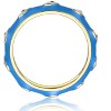 Guili 14K Gold Plated Slim Bamboo Stacking Ring with White Evil Eye Enamel – A Chic & Protective Piece for Kids & Teens in Blue or Red, Sizes 3-7. - 3 of 3