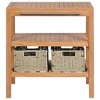 vidaXL Bathroom Vanity Cabinet with 2 Baskets Solid Teak 29.1 in. x 17.7 in. x 29.5 in. - 3 of 4