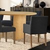 7-Piece Oval Dining Table Set, 79” Wood Pedestal Table with 4 Upholstered Armless Chairs & 2 Armchairs, Modern Dining Room Furniture-Maison Boucle - 2 of 4