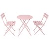 YOOCOZZ Outdoor Folding Steel Bistro Seating Set with 2 Chairs and 1 Round Table, Space-Saving Design - 2 of 4