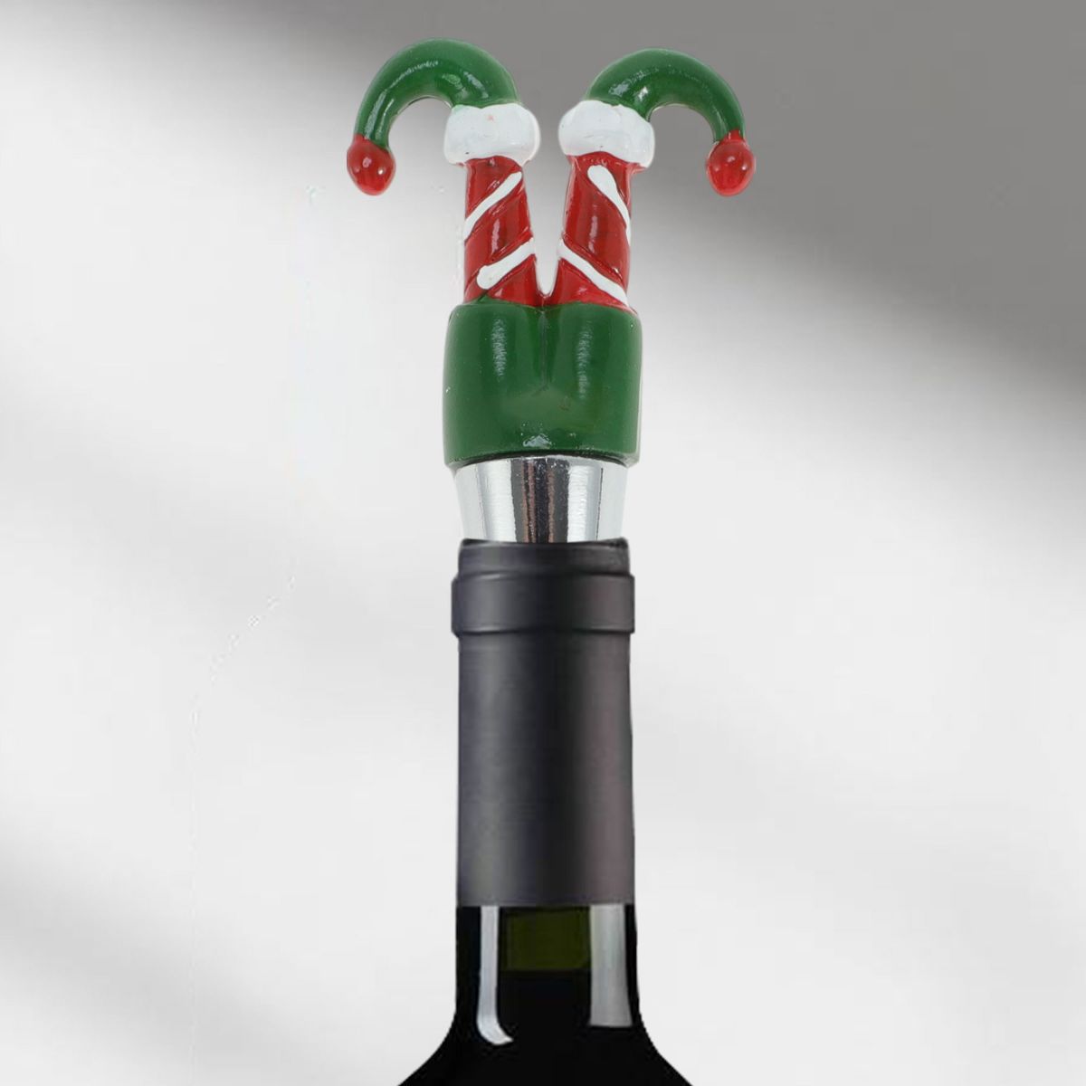 Unique Bargains Christmas Jester Shoe Bottle Stopper Zinc Alloy Resin Silicone 4.33"x1.85"x0.79" 1 Pc - thumbnail 5