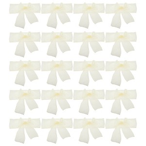 Unique Bargains Organza Chair Sashes Self-Tie 108.27"x6.69" Champagne 20 Pcs - 1 of 4