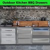 Kitchen Drawer, 3-Layers Stainless Steel 18"x23"x23" Enclosed Built-In Flush Mount Outdoor Kitchen Access Drawer, BBQ Island for Outdoor Kitchens - 4 of 4