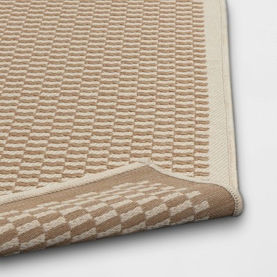 5&#39;x7&#39; Rectangular Woven Outdoor Area Rug Checkered Ivory Natural - Threshold&#8482; designed with Studio McGee_3