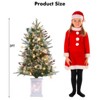 3ft Small Christmas Tree Pre-Lit Artificial Christmas Tree with 78 Led Lights, Snow Flocked Xmas Tree w/Base, Timer Function, Battery Operated - 3 of 4