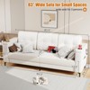 Couches for Living Room,84 Inch Comfy Teddy Fleece Sofas for Living Room with Removable Pillow Curved Armrests, Minimalist Small Couch with Convenient - 3 of 4