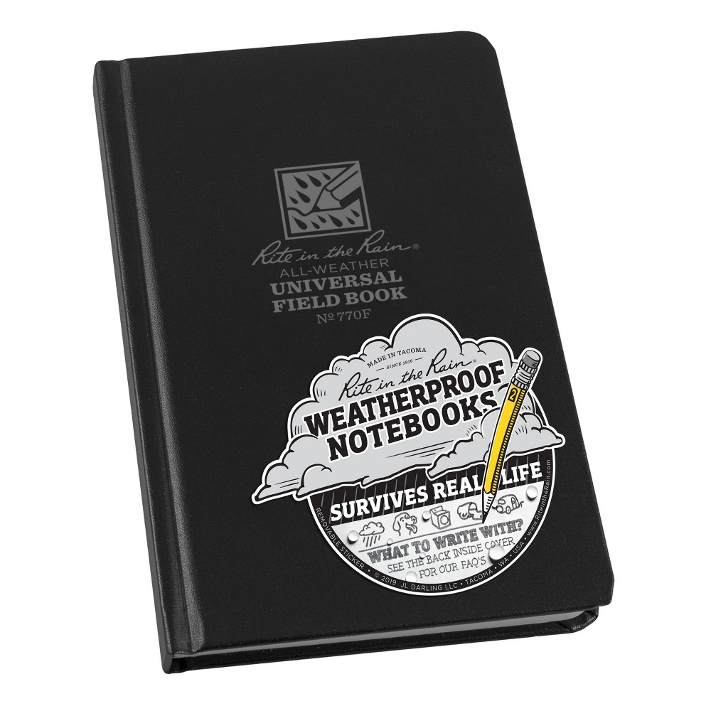 Photos - Notebook All Weather Lined Journal Black - Rite in the Rain