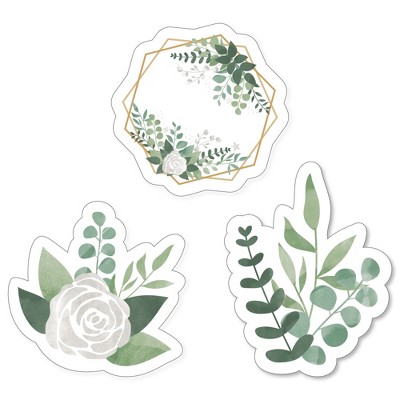 Big Dot of Happiness Boho Botanical - Greenery Party Circle Sticker Labels  - 24 Count