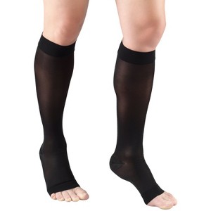 Truform Sheer Compression Stockings, 15-20 mmHg, Women's Knee High Length, Open Toe, 20 Denier - 1 of 4