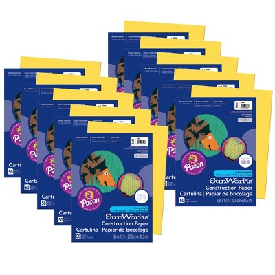 Prang® Construction Paper, Yellow, 9" x 12", 50 Sheets Per Pack, 10 Packs