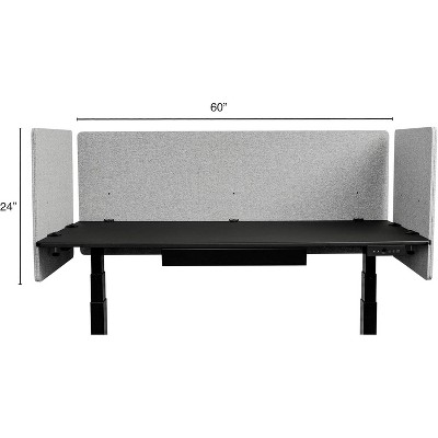 Cool Gray Acoustic Desk Divider with Clamp-On Design