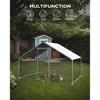 GustoWave Large Metal Chicken Coop, Chicken Run, Outdoor Walk in Poultry Cage with Anti-UV Cover and Waterproof, Silver - 3 of 4