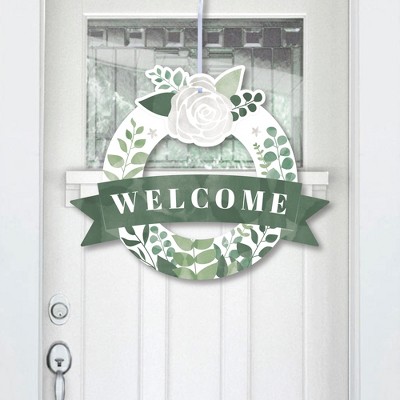Big Dot of Happiness Boho Botanical - Outdoor Greenery Party Decor - Front Door Wreath