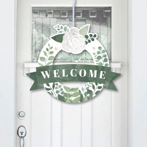Big Dot of Happiness Boho Botanical - Outdoor Greenery Party Decor - Front Door Wreath - 1 of 4