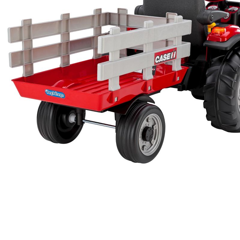 Peg Perego 12V Case Magnum Tractor with Trailer Powered Ride-On - Red, 4 of 5