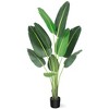 Artificial Bird of Paradise Plant, Fake Palm Tree for Indoor Outdoor Modern Decor Faux Plants for Home Office Perfect Housewarming Gift - 2 of 4
