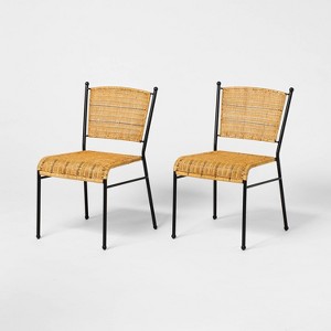 2pk Woven Metal Dining Chair - Threshold™ designed with Studio McGee - 1 of 4