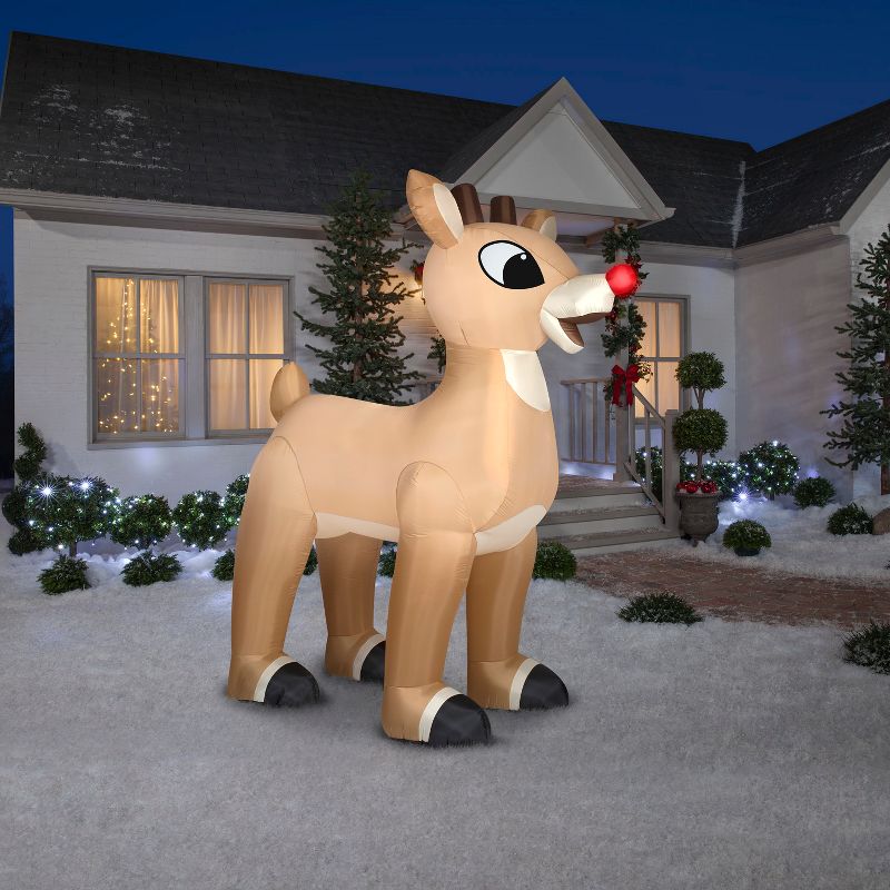 Gemmy Giant Christmas Inflatable Rudolph the Red Nosed Reindeer, 10 ft Tall, Multi, 2 of 5