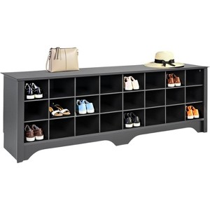 Large Shoe Cubby Bench Holds 24 Pairs - Entryway Storage Organizer (15.5"D x 60"W x 20.25"H), Mudroom Bench for High-Capacity Needs - 1 of 4