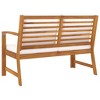 vidaXL Patio Bench 45.1" with Cream Cushion, Solid Acacia Wood - 4 of 4