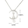 Wrapables 925 Sterling Silver Plated Cat and Moon Pendant Necklace - 4 of 4