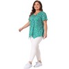 Agnes Orinda Women's Plus Size V Neck Asymmetric Short Sleeve Polka Dots Blouses - 3 of 4