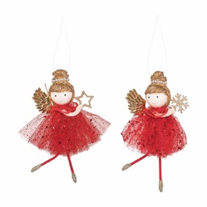 Gallerie II Red Angels Ornaments A/2 - 1 of 3