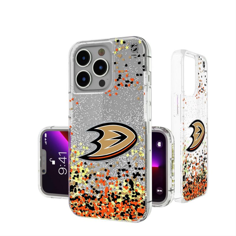Keyscaper Anaheim Ducks Confetti Glitter Phone Case, 1 of 2