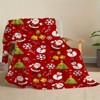 1-Pack Christmas Blanket, Soft Flannel Throw with Santa, Snowman, Tree, Warm Christmas Decoration in Red & Green Colors. - 3 of 4