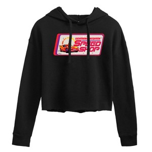 Women's - Disney - Lightning McQueen Speed Shop Cropped Graphic Hoodie - 1 of 3