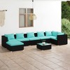vidaXL Garden Lounge Set Black - 2 of 4