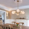 LLHZSY Modern Transitional 6-Light Sputnik Ceilling Chandelier Globe Frosted Glass 30 7/10" Wide Light Fixture for Dining Room-Gold - 3 of 4