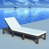 vidaXL Outdoor Sun Lounger with Cushion, Adjustable Backrest, Brown Poly Rattan, Sturdy Steel Frame, Weather-Resistant, Easy to Clean - 2 of 4