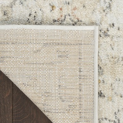 Gray Floral Synthetic Rectangular 4' x 6' Area Rug