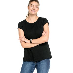 ellos Women's Plus Size Trapeze Knit Tee - 1 of 4