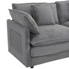 NicBex Couches for Living Room 112.6" Modular Sectional Sofa L-Shape Corduroy Upholstered Sofa Couch with Side Storage Pockets and Ottoman, Dark Grey - 2 of 4