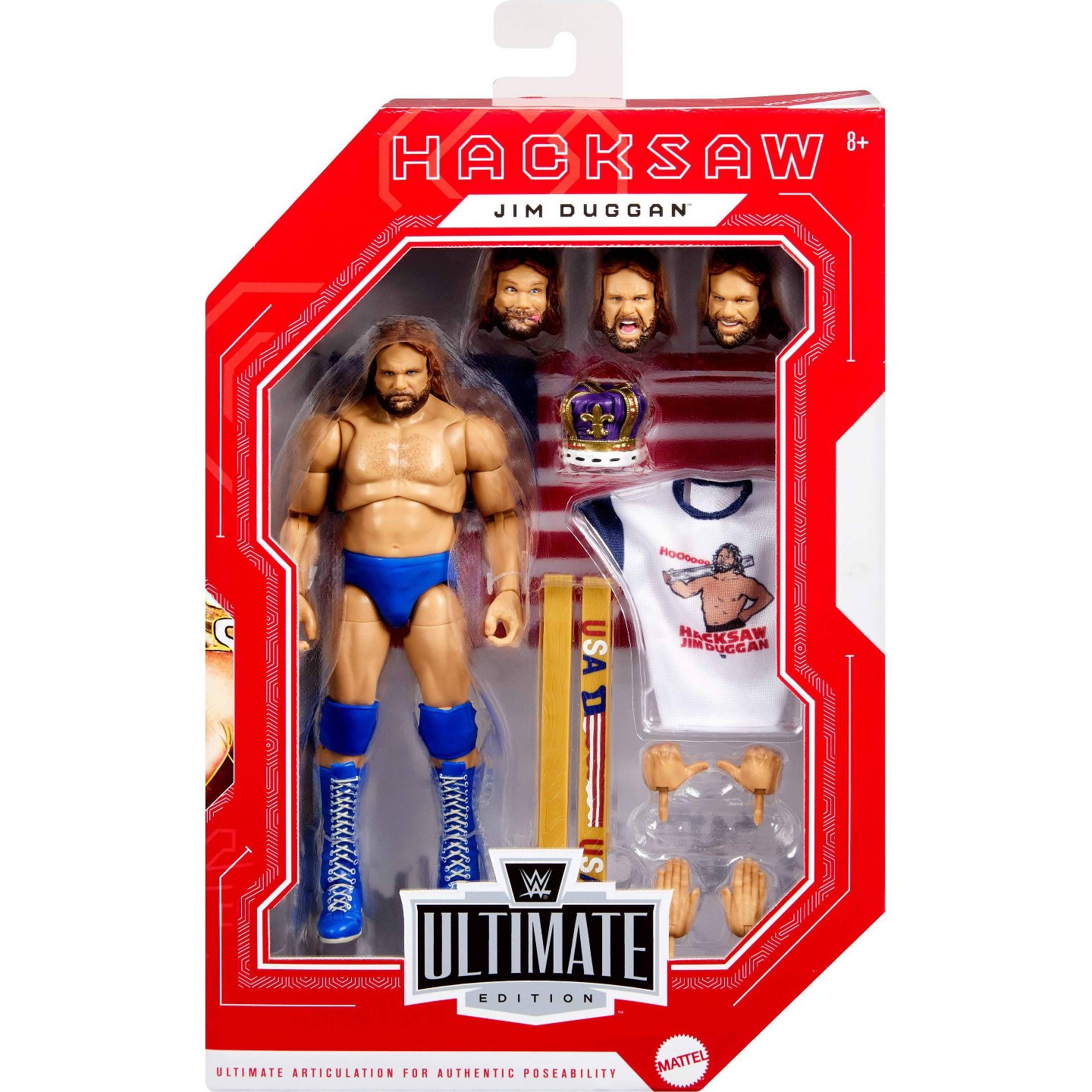 Детские фигурки WWE Ultimate Legends Action Hacksaw Jim Duggan Figure & Accessories Set, 6-inch Collectible Superstar — фото 2