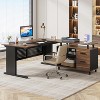 Tribesigns L-Shaped Office Desk, 62.99" Executive Desk with File Cabinet - 3 of 4