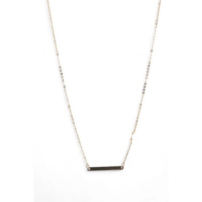 Slickblue 20" Gold Chain Necklace with Name Tag Pendant & Tiny Pearl, Lobster Claw Closure, Women’s Jewelry, Gold