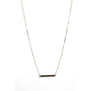Slickblue 20" Gold Chain Necklace with Name Tag Pendant & Tiny Pearl, Lobster Claw Closure, Women’s Jewelry, Gold - 1 of 4