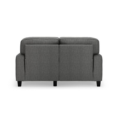 Gray Microfiber Track Arm Loveseat with Removable Cushions