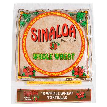 Sinaloa Whole Wheat Hawaii Wraps Tortillas - 16oz/10ct