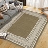 Modern Neutral Bordered Area Rugs, Soft Washable Solid Geometric Runner Rugs Living Room Bedroom Dining Nursery Apartment Dorm Office Farmhouse Decor - 3 of 4