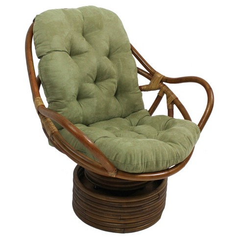 Rattan swivel best sale rocker cushion