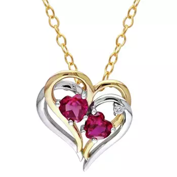 Pompeii3 Ruby & Diamond Heart Pendant 14k White Gold : Target
