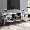 Bella Depot 59''W Mirrored TV Stand for 65+ inch TV Sliver TV Console Table with Open Storage - 2 of 4