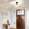 Dewdrop Vintage Brown Light Clear Seeded Glass Semi Flush Mount Ceiling Lamp - 3 of 4
