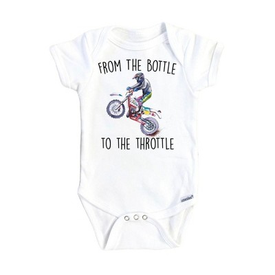 Dirt Bike Thorttle Onesie® Baby Boy Girl Clothes Infant Bodysuit Funny Cute Newborn GS1