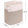 Aoibox Woven Storage Basket with Handle White Brown Collapsible Decorative Fabric Organizer for Toys Laundry Room - 4 of 4