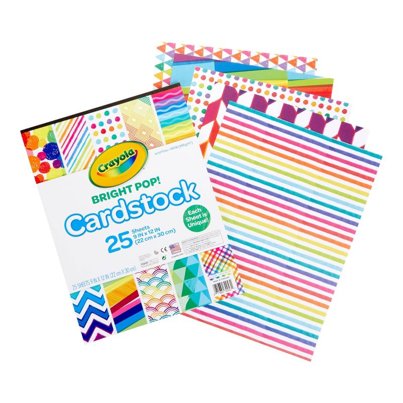 Crayola 25 Page Bright Pop! Cardstock with Assorted Patterns, 2 of 4